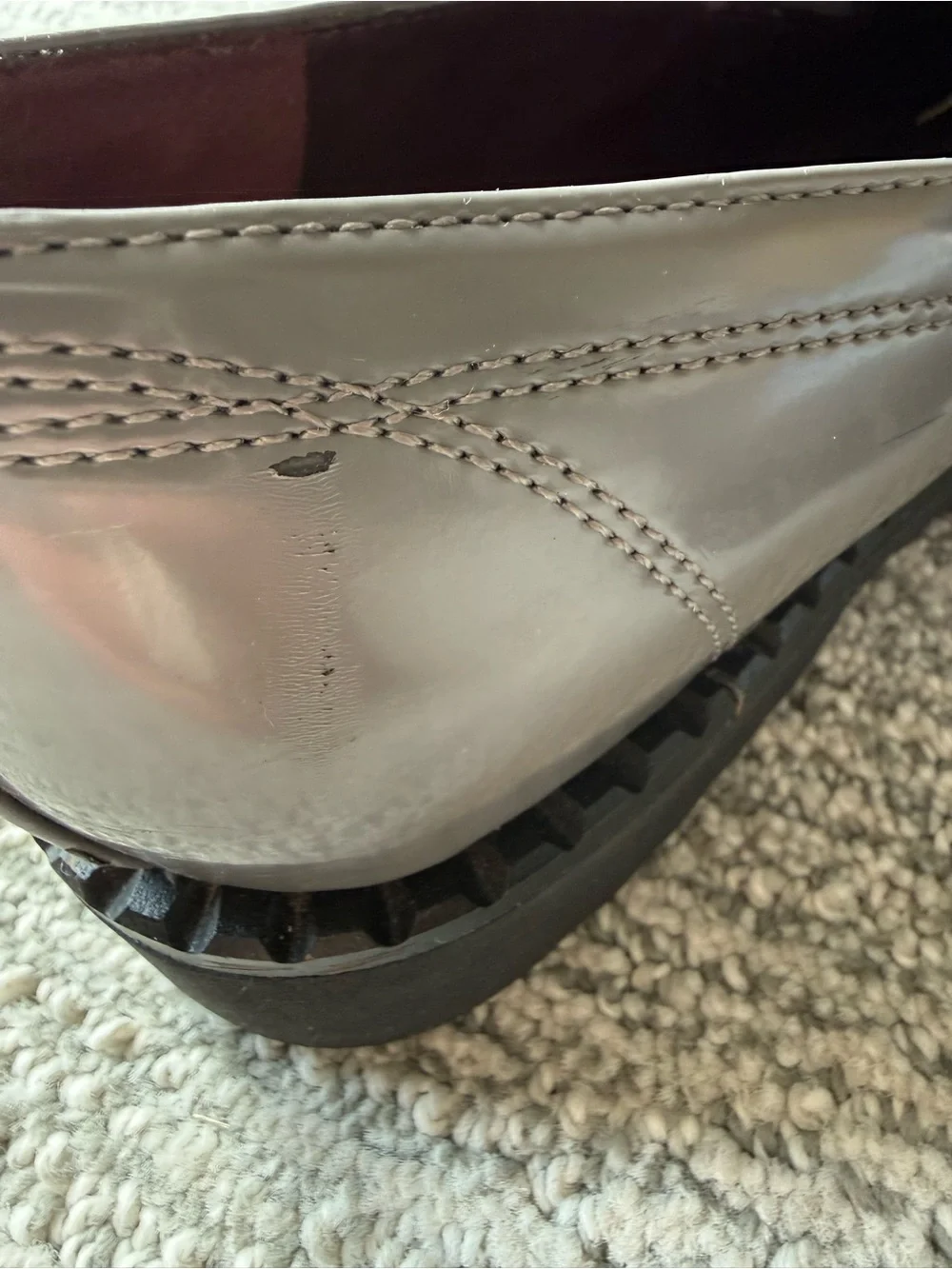 Franco Sarto Women's Metallic Dark Gray Loafer Flats Size‎ 7.5